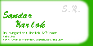 sandor marlok business card